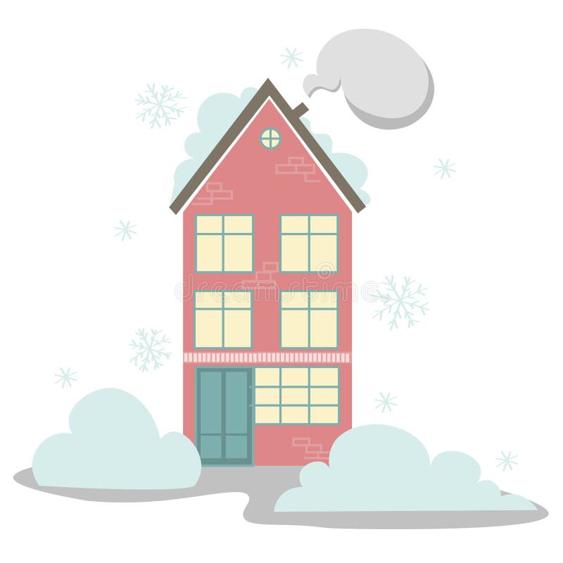 Huis in de sneeuw stock illustratie Huis in de sneeuw stock illustratie