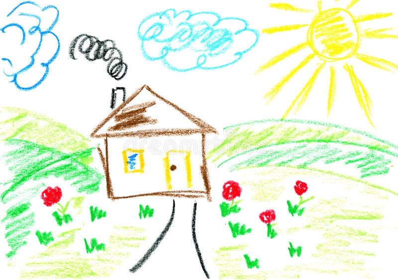 Huis. Het art. van jonge geitjes. royalty-vrije illustratie Huis. Het art. van jonge geitjes. royalty-vrije illustratie