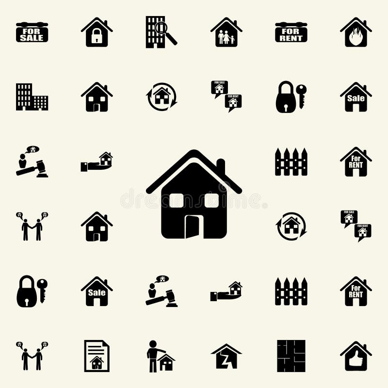 huis met een open deurpictogram Voor Web wordt geplaatst dat en het mobiele algemene begrip van onroerende goederenpictogrammen vector illustratie huis met een open deurpictogram Voor Web wordt geplaatst dat en het mobiele algemene begrip van onroerende goederenpictogrammen vector illustratie