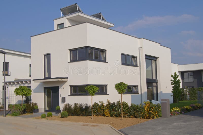 Huis met vlak dak stock fotografie Huis met vlak dak stock fotografie