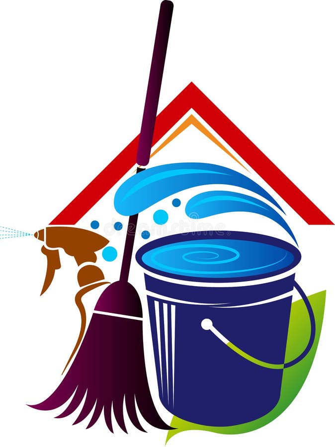 Huis schoonmakend embleem vector illustratie Huis schoonmakend embleem vector illustratie