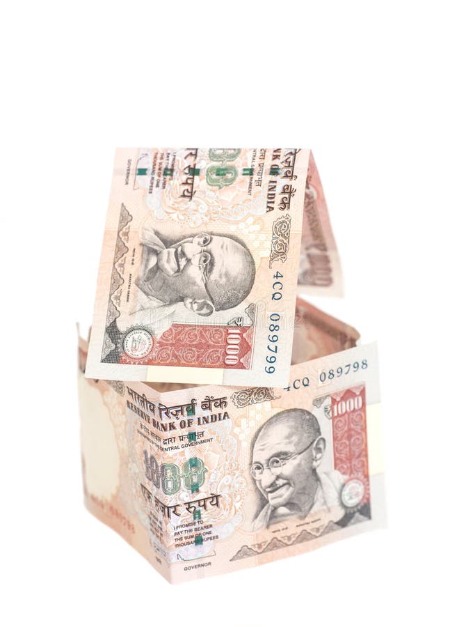 Huis van Indische 1000 Roepiesbankbiljetten dat wordt gemaakt royalty-vrije stock foto's Huis van Indische 1000 Roepiesbankbiljetten dat wordt gemaakt royalty-vrije stock foto's