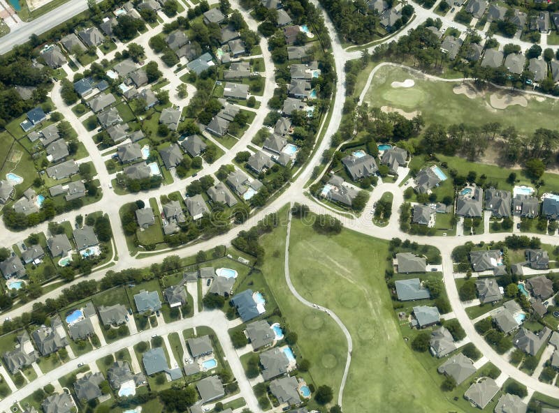 Huizen, Woningen, Wijk, Luchtbeeld stock fotografie