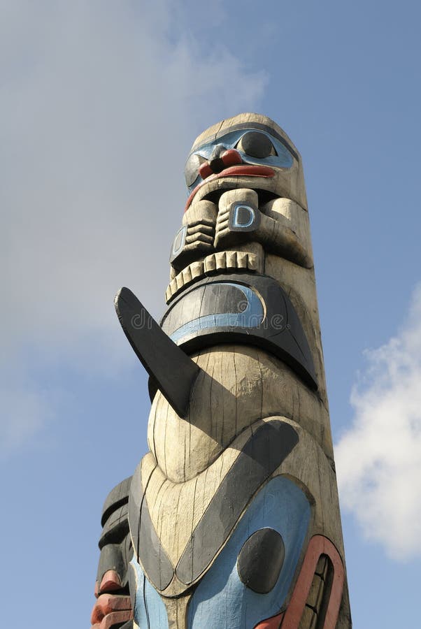 Human Above Killer Whale Above Indian Chief Holding Copper - Carver: Francis Horne 1986. Cowichan Valley, Vancouver Island. Human Above Killer Whale Above Indian Chief Holding Copper - Carver: Francis Horne 1986. Cowichan Valley, Vancouver Island