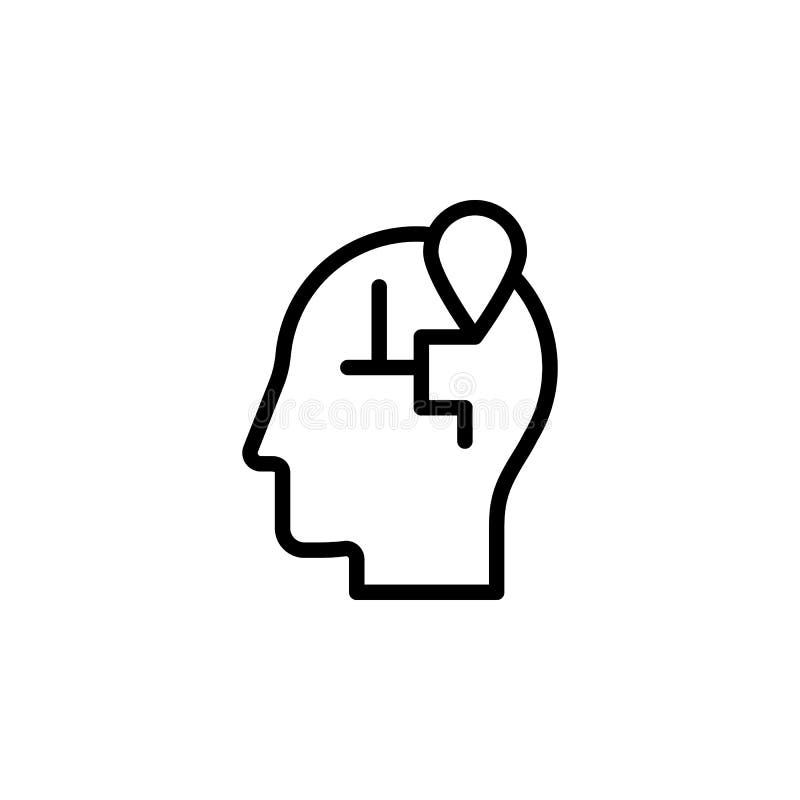 humain, cerveau, icône de localisation. Icônes de processus Mind, ligne mince simple, vectoriel hiérarchique des icônes de pro illustration de vecteur humain, cerveau, icône de localisation. Icônes de processus Mind, ligne mince simple, vectoriel hiérarchique des icônes de pro illustration de vecteur