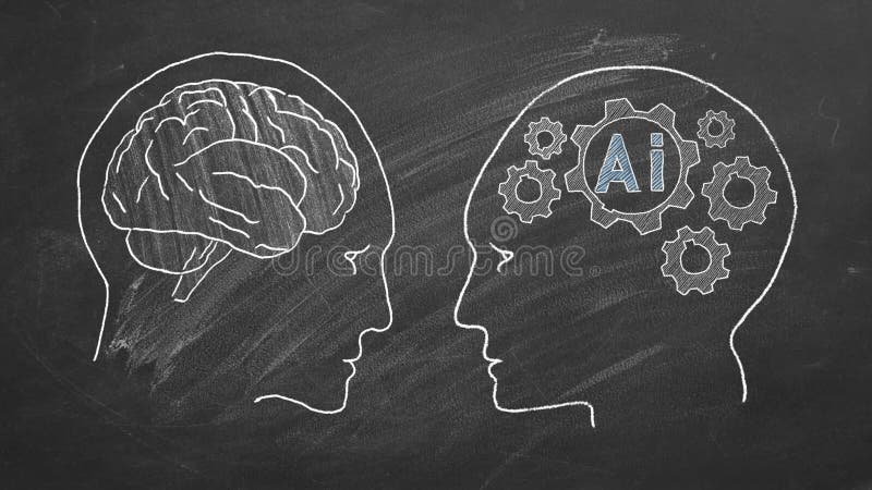 Humains contre des robots illustration libre de droits