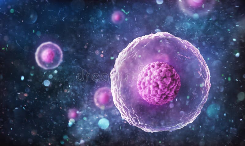 Human Animal Cell Under Microscope. Stock Illustration - Illustration of  cell, genetic: 158040704