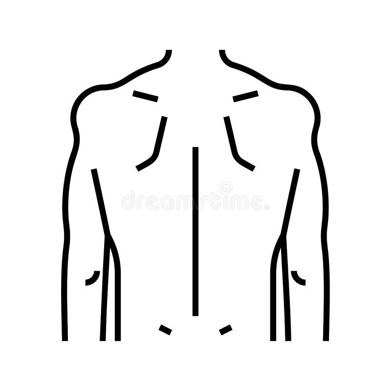 Human back icon linear drawing. vector illustration stock illustration