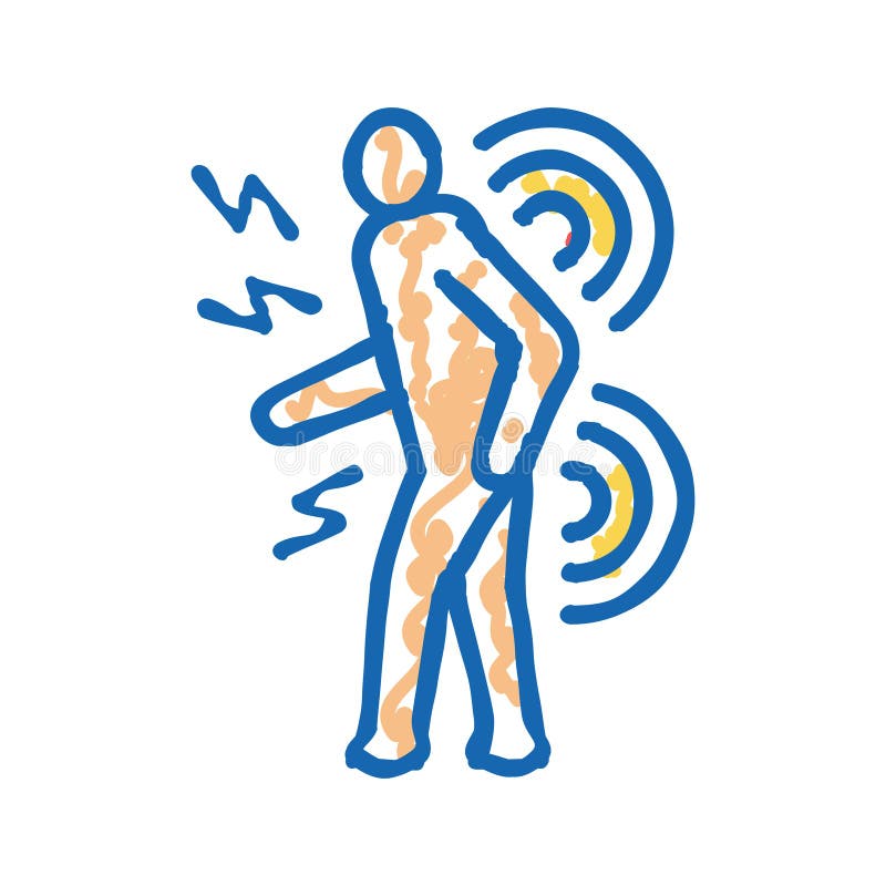 Human back stroke icon doodle illustration vector illustration