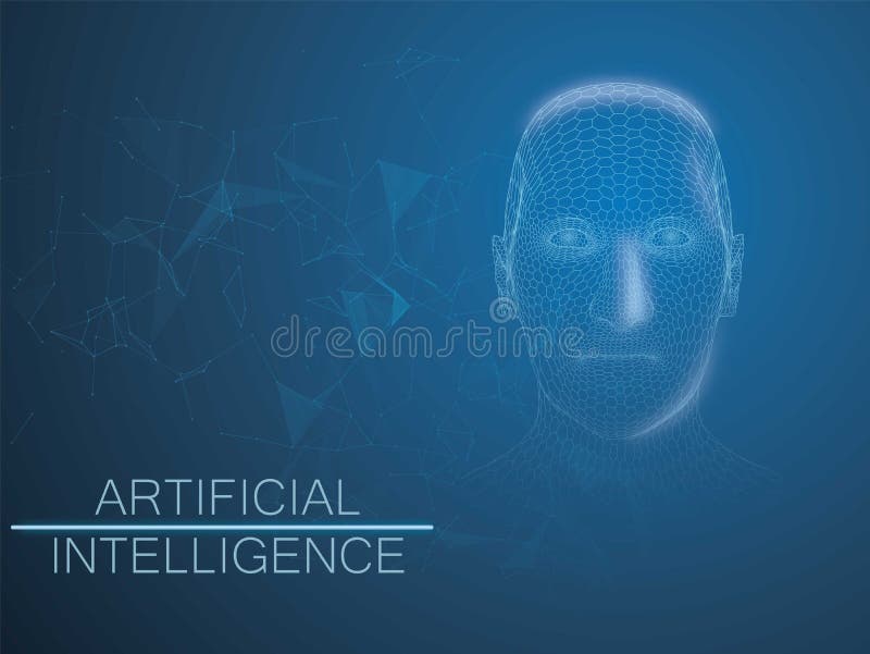 Human Big data visualization. Futuristic Artificial intelligence concept wireframe style with plexus elements. Cyber vector illustration Human Big data visualization. Futuristic Artificial intelligence concept wireframe style with plexus elements. Cyber vector illustration