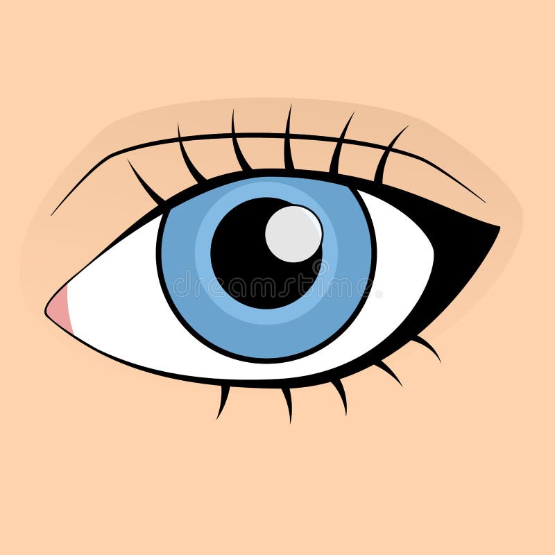 Human blue eye stock illustration