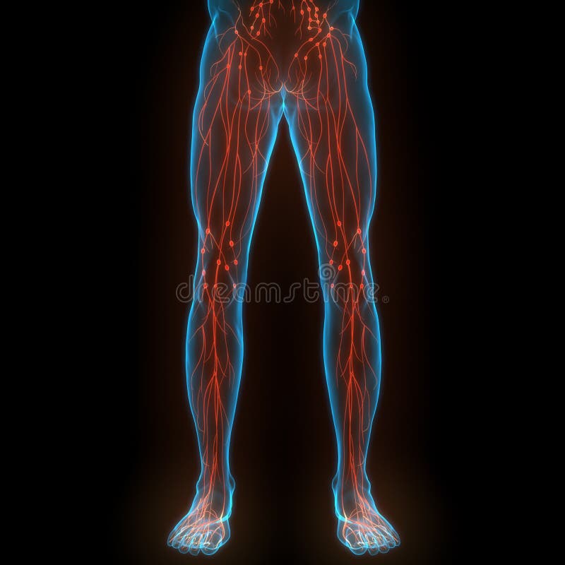 Human Body Internal System Lymph Nodes Anatomy Stock Illustration