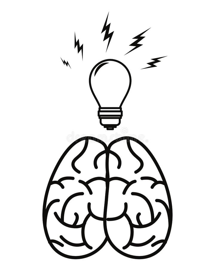 Human Brain Bulb Creativity Stock Vector - Illustration of creativity ...
