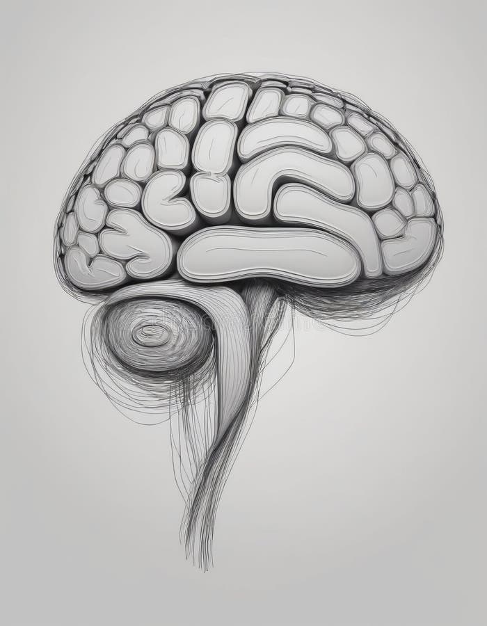 Human brain close up vector illustration
