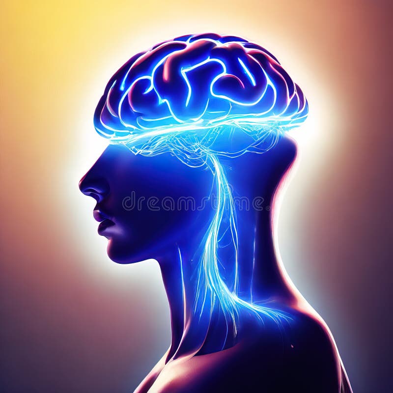 Human Brain with Connected Lines. Vector Illustrationhuman Brain with ...