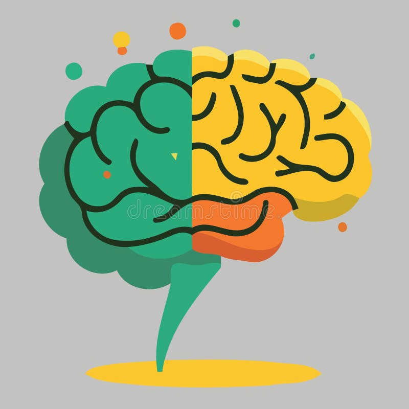 human brain nervous system logo vector illustration