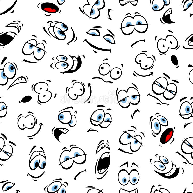 Human cartoon emoticon pattern with blue eyes royalty free illustration Human cartoon emoticon pattern with blue eyes royalty free illustration