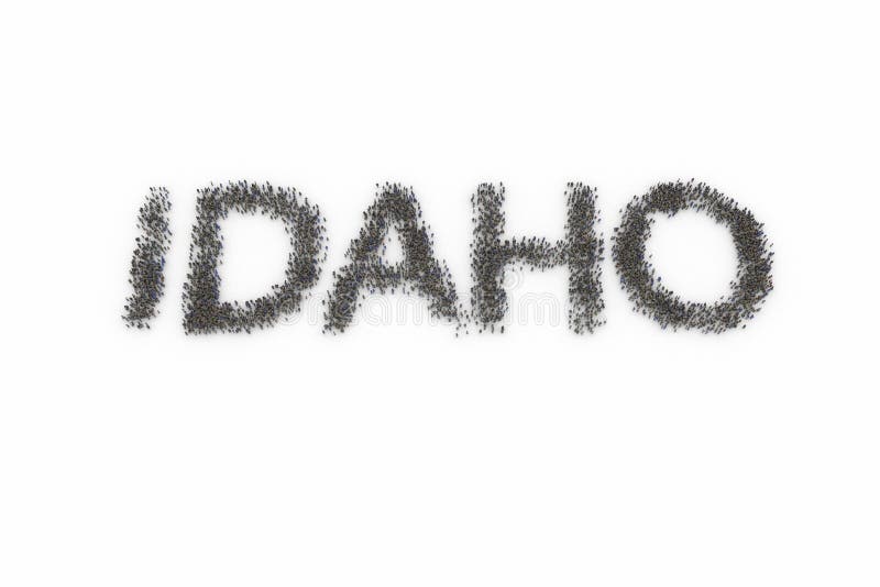 Human Crowd Forming IDAHO stock illustration