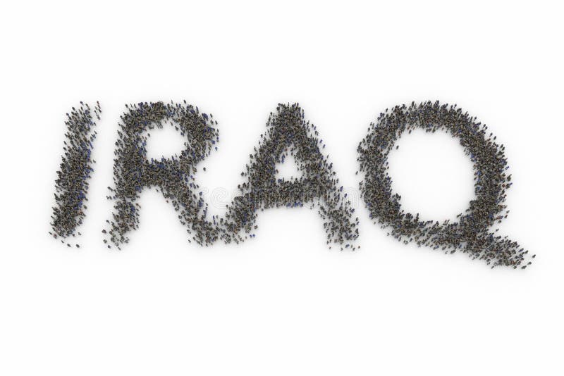 Human Crowd Forming IRAQ vector illustration