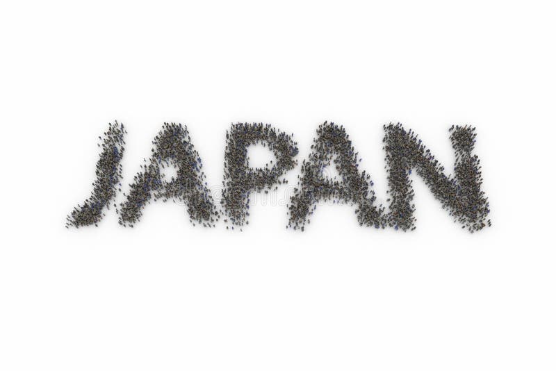 Human Crowd Forming JAPAN vector illustration