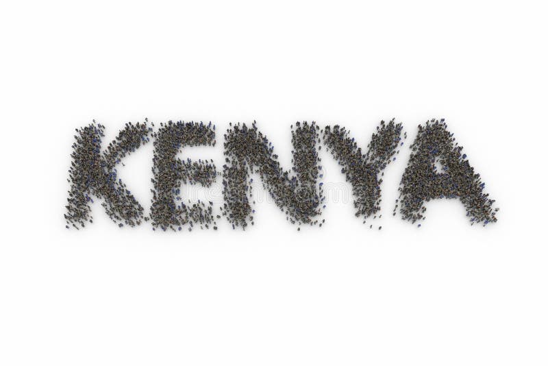 Human Crowd Forming KENYA vector illustration