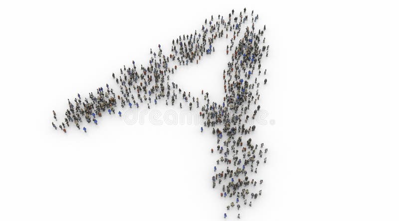 Human Crowd Forming A LETTER stock illustration