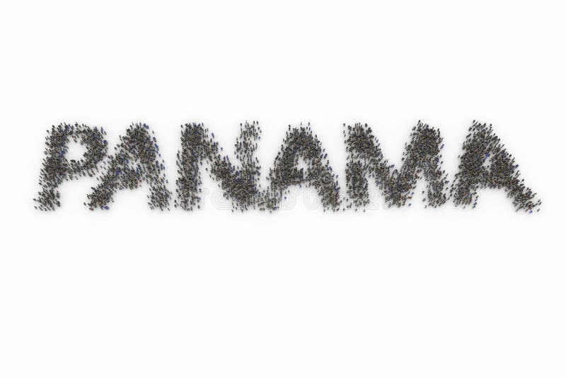 Human Crowd Forming PANAMA royalty free illustration