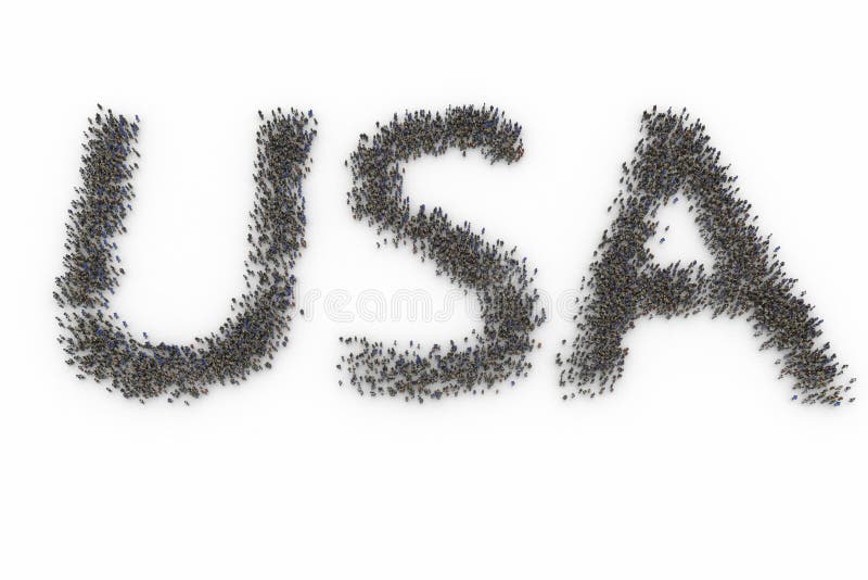 Human Crowd Forming USA vector illustration
