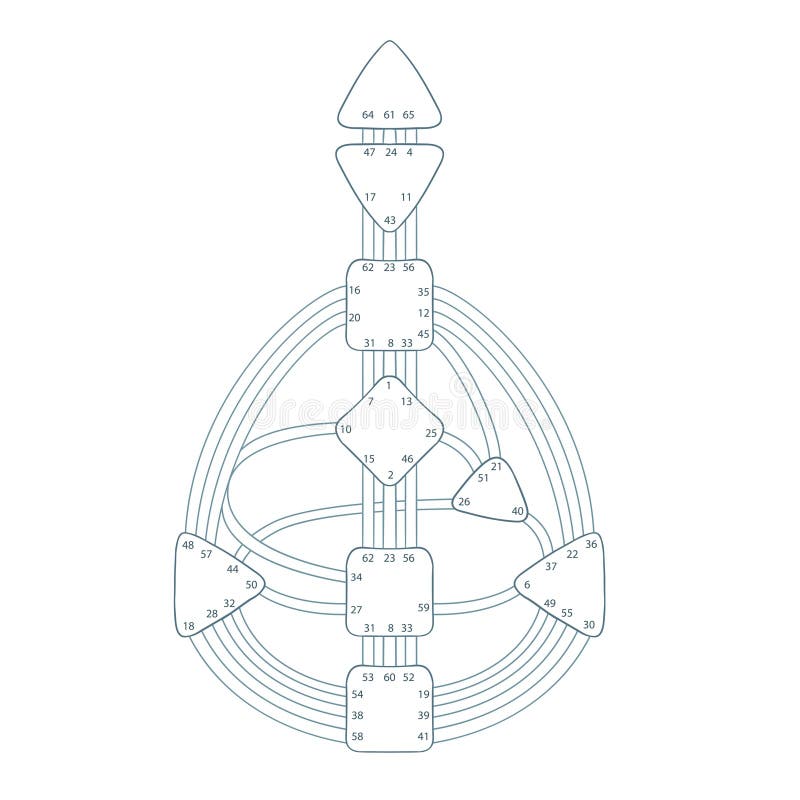 Human design bodygraph chart design. Vector isolated illustration.