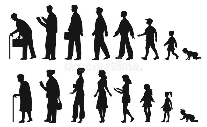 Generations Man People Generations Different Ages Stock Illustrations ...
