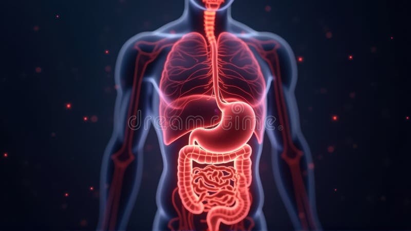 Human Digestive System Anatomy Illustration. royalty free illustration