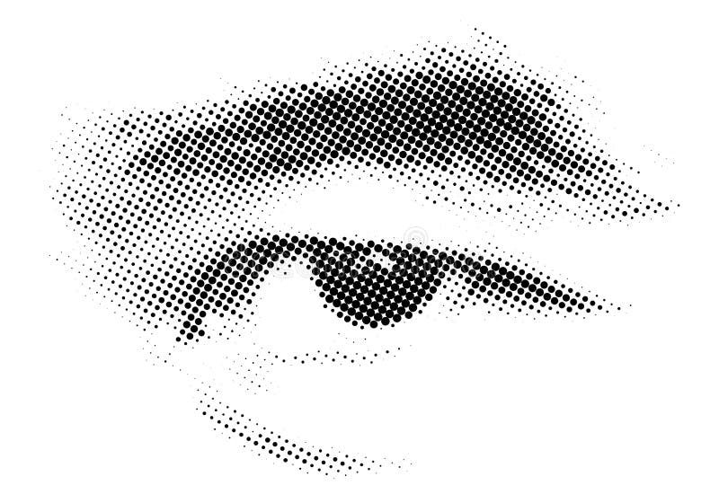 Human eye halftone technic printing.