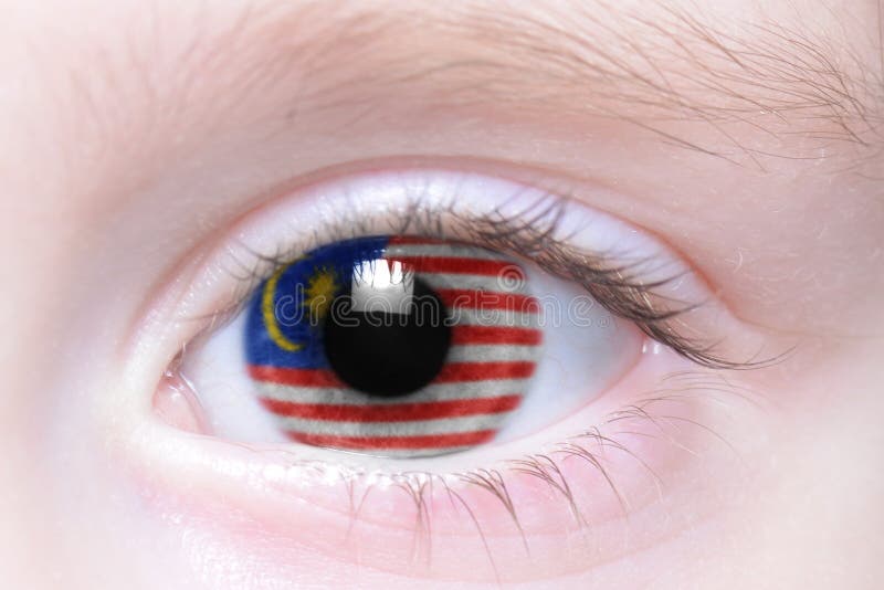 Human eye with national flag of malaysia royalty free stock photo Human eye with national flag of malaysia royalty free stock photo