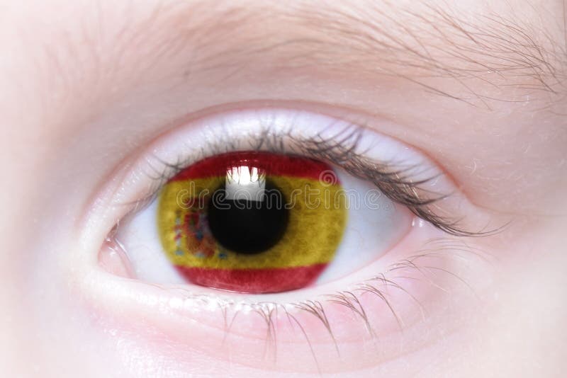 Human Eye with National Flag of Spain Stock Image Image of cool