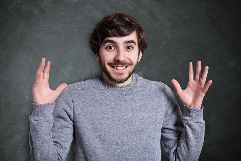 Human face expressions and emotions. Portrait of young hipster w royalty free stock photo Human face expressions and emotions. Portrait of young hipster w royalty free stock photo