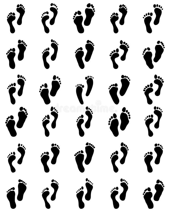 Black prints of shoes stock illustration. Illustration of footprint