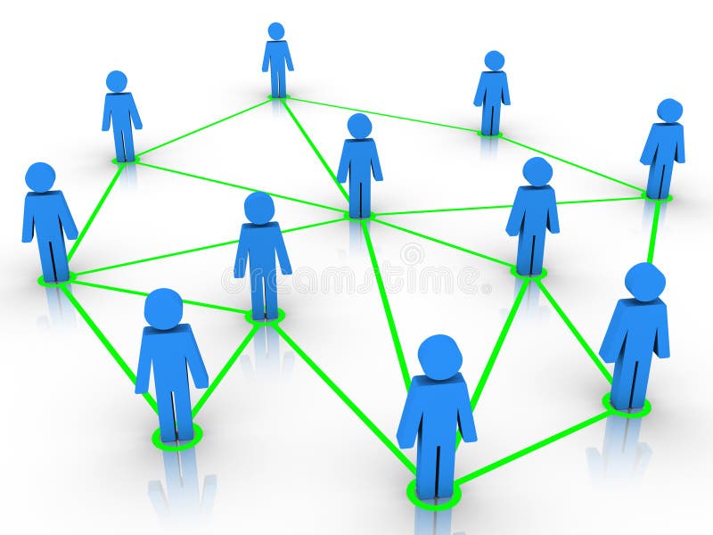 Human figures connected as a network royalty free illustration