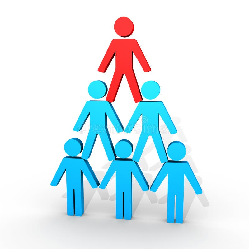 Human figures form a pyramid royalty free illustration