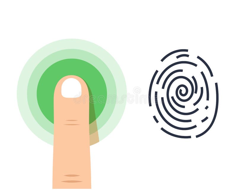 Human finger print icon on white background royalty free illustration