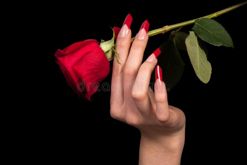 Human Fingers with Long Fingernail and Beautiful M Stock Image Image