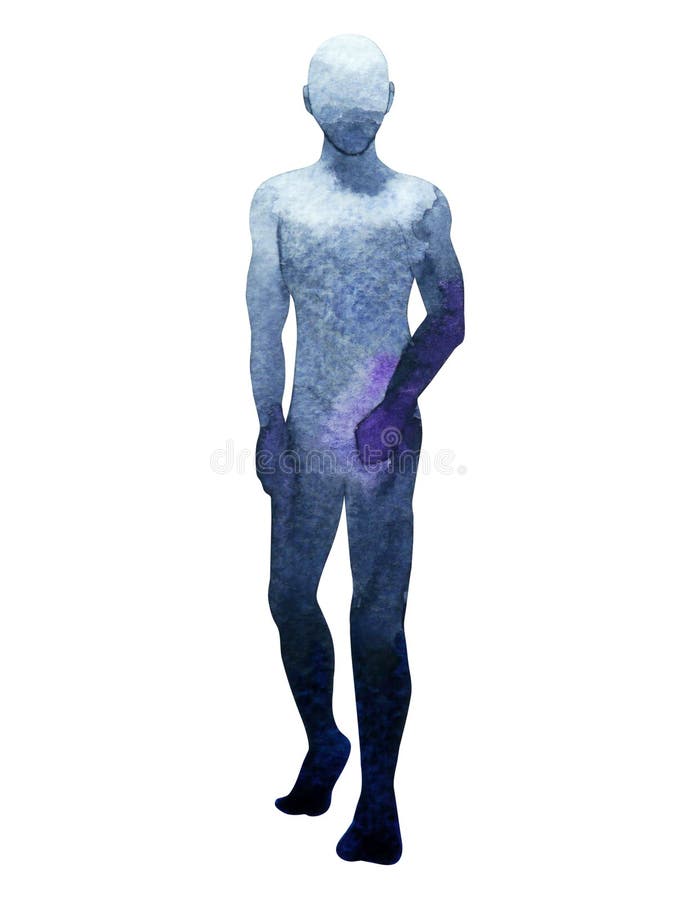 Human grey body standing pose, abstract watercolor painting hand drawing illustration royalty free illustration Human grey body standing pose, abstract watercolor painting hand drawing illustration royalty free illustration