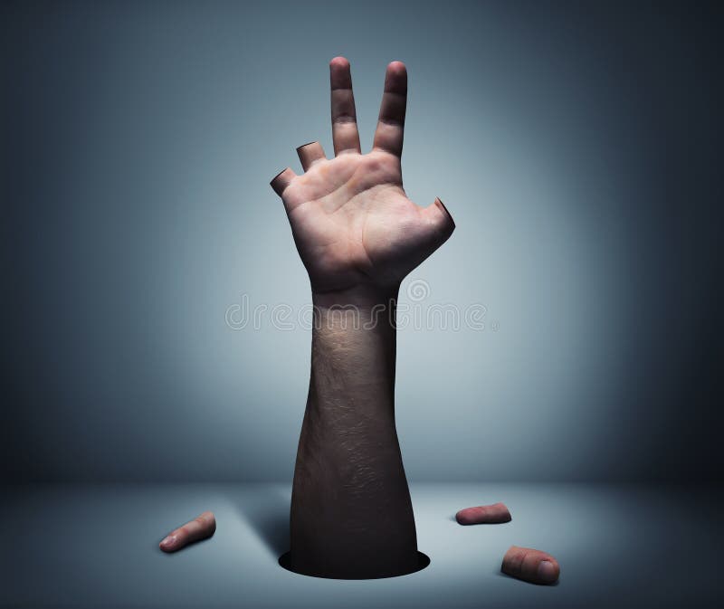 Human Hand with Cut Fingers Stock Image Image of pain, person 65128453