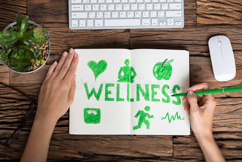 Human Hand Drawing Wellness Concept stock photography Human Hand Drawing Wellness Concept stock photography