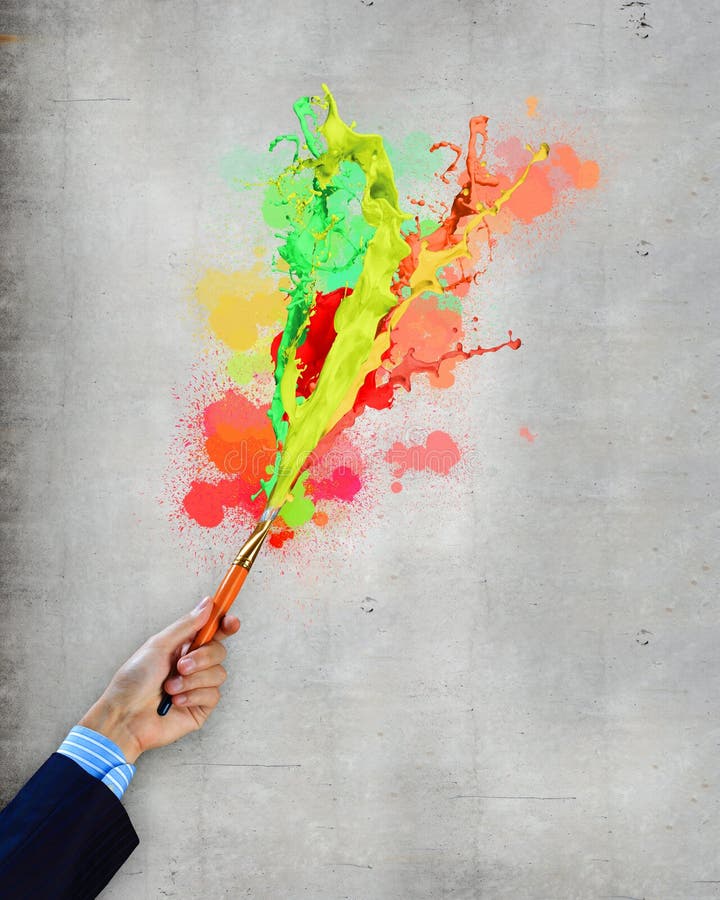 Human Hand Holding Paint Brush Stock Photo Image of painting, summer