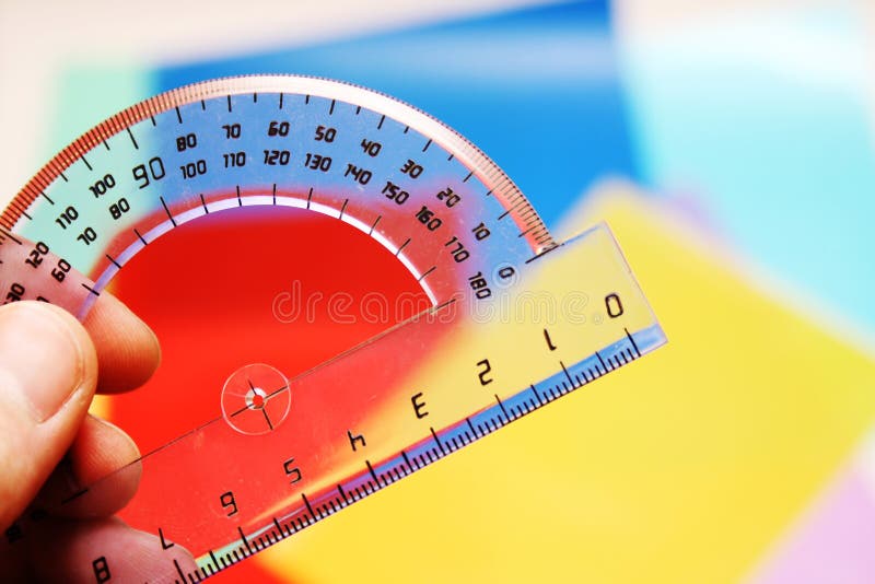 Human hand holding ruler stock photos