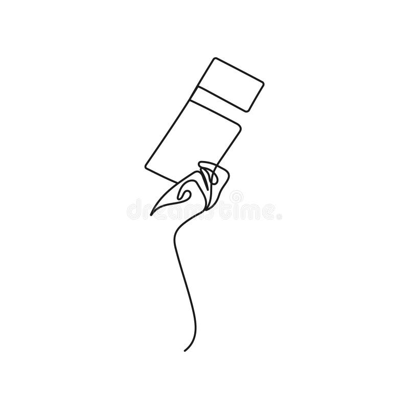 Human hand holding ticket. One line art stock illustration