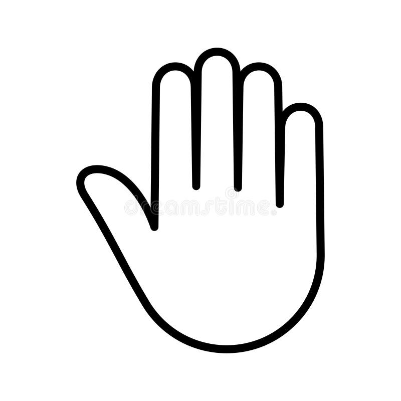 Human hand palm icon. Pictogram isolated on a white background