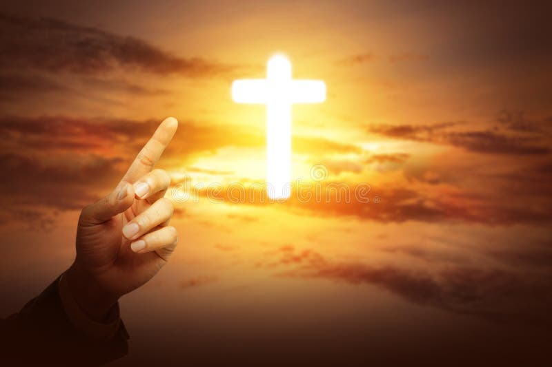 Human Hand Showing Christian Cross Stock Image Image of showing
