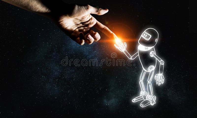 Funny sketched robot royalty free stock photo Funny sketched robot royalty free stock photo