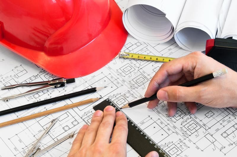 Human Hands Drawing a Project Stock Photo Image of designer